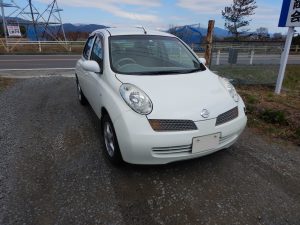 福島市　ニッサン　マーチ　廃車　解体車　輸出向け車両